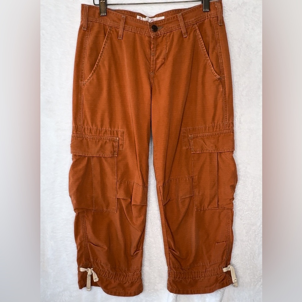 Joie Orange Ripstop Cargo Capris Size 25